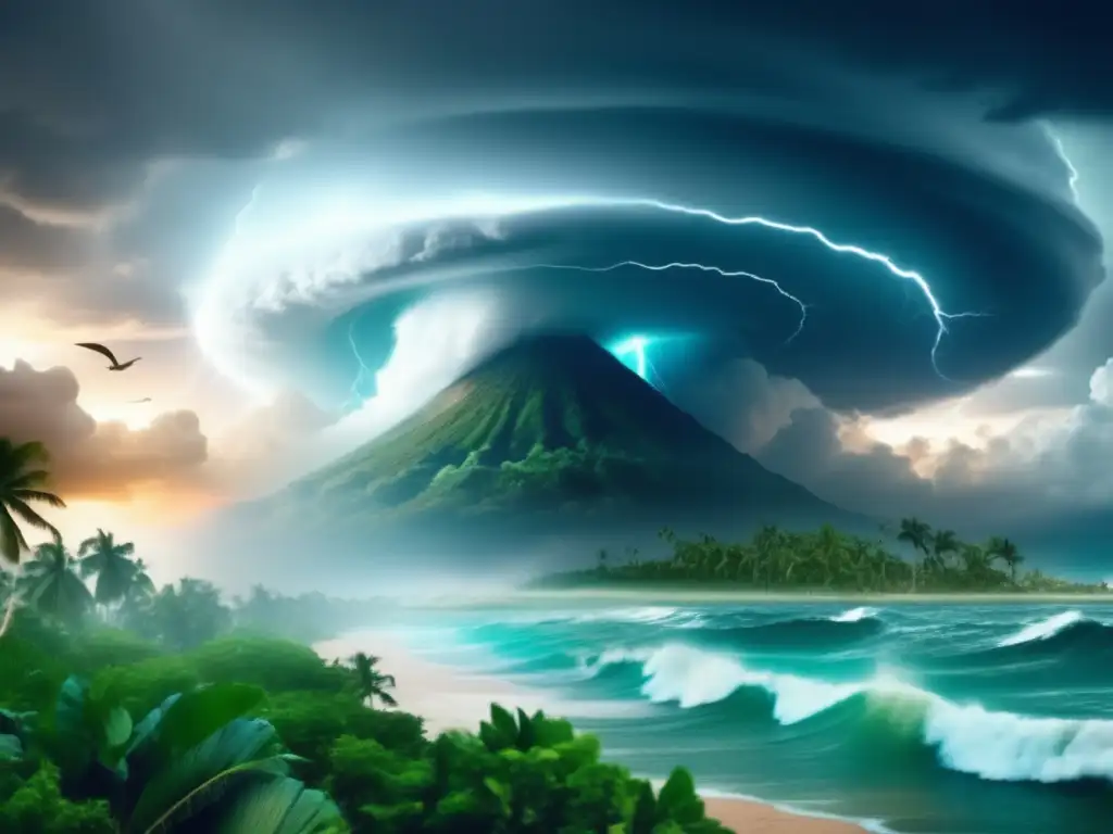 A prehistoric hurricane ravages ancient civilizations, reminding us of the destructive nature of these natural disasters even today