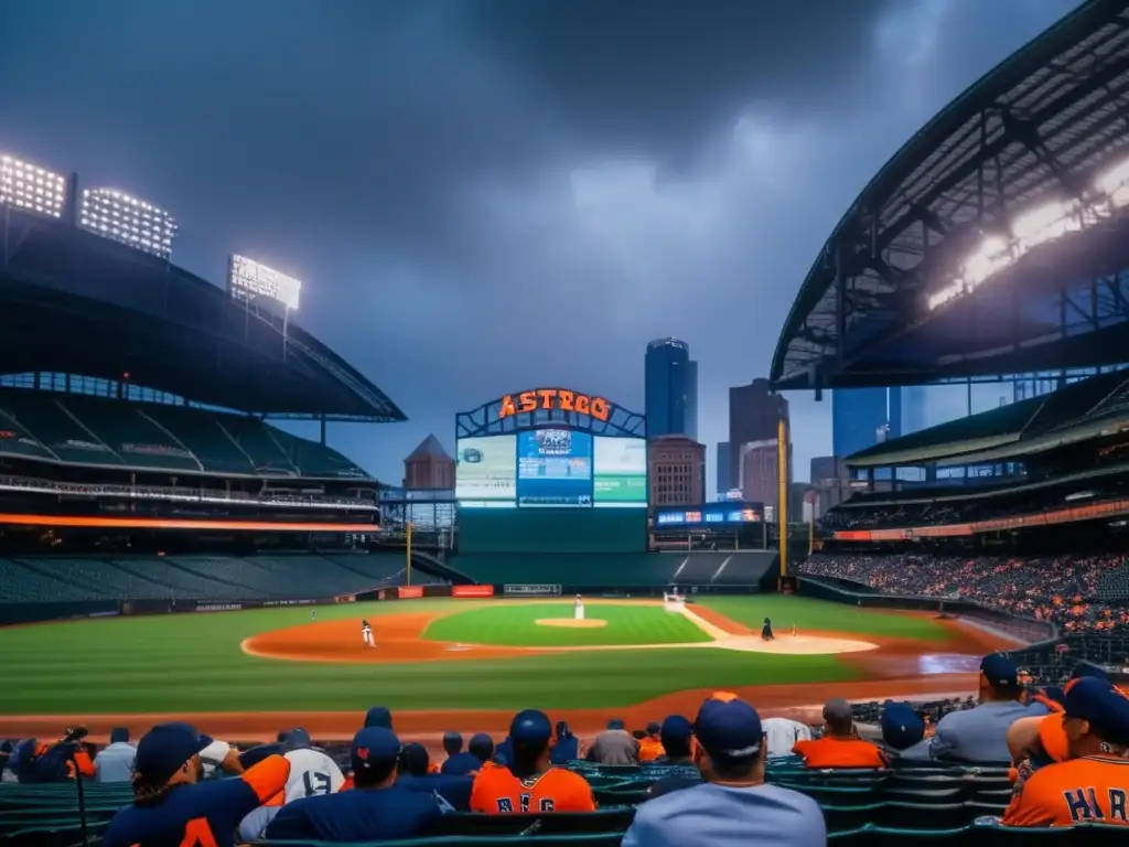 In the midst of devastation, the Houston Astros persevere on their home field at Minute Maid Park during the 2017 hurricane season
