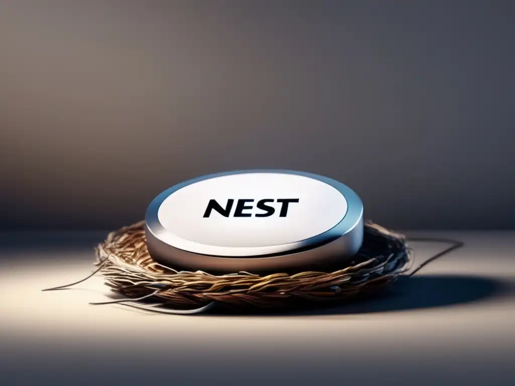 A rechargeable battery glowing brightly as it powers up on a Nest charging pad, set against a crisp and pristine white background