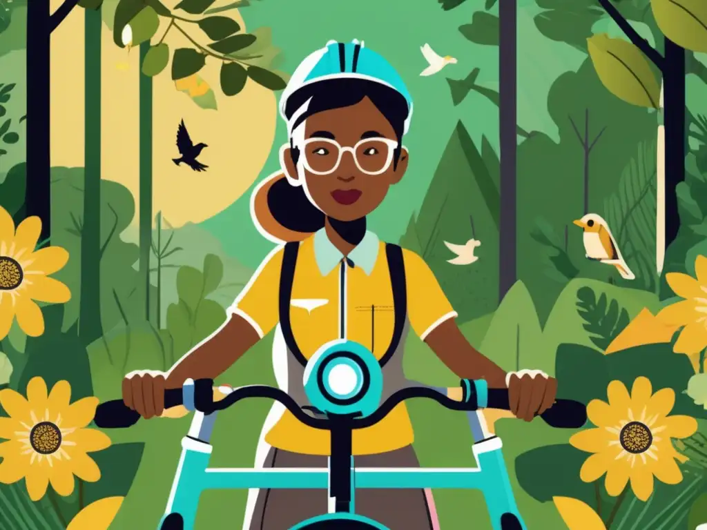 A captivating image of a child adventures on a bicycle with nature surrounding them, emphasizing the importance of safety