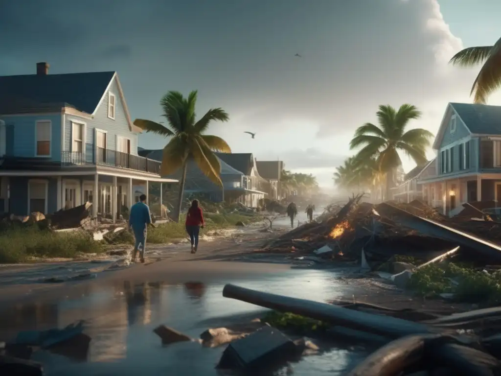 After the hurricane laid waste to the small coastal town, only ruins remain in the aftermath of the storm