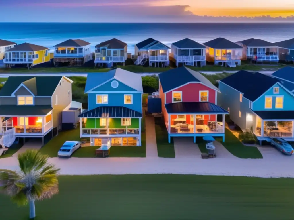 Dash - A breathtaking aerial shot of a coastal town bracing for a hurricane