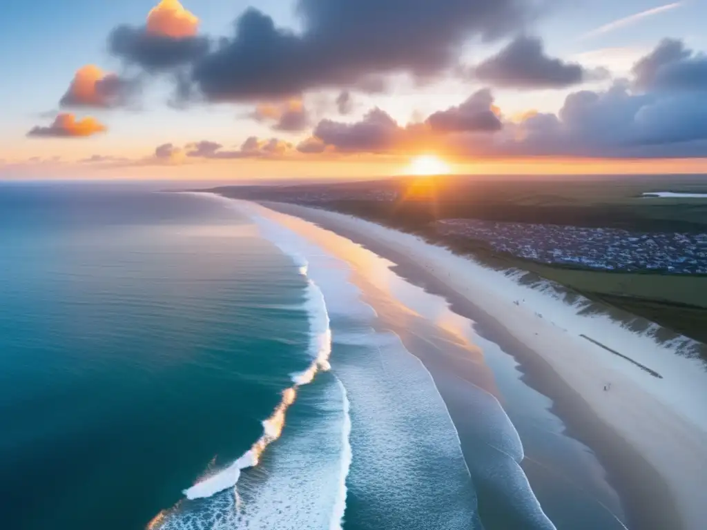 The dramatic image captures the essence of the OutDoor, with a picturesque coastline bathed in a warm glow as the sun sets in the distance