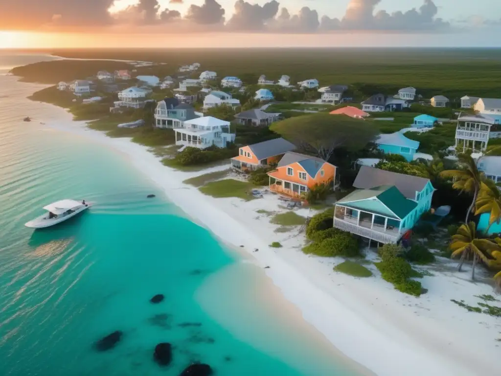 The aftermath of the hurricane hugs this small coastal town as evident damage is visible on some homes