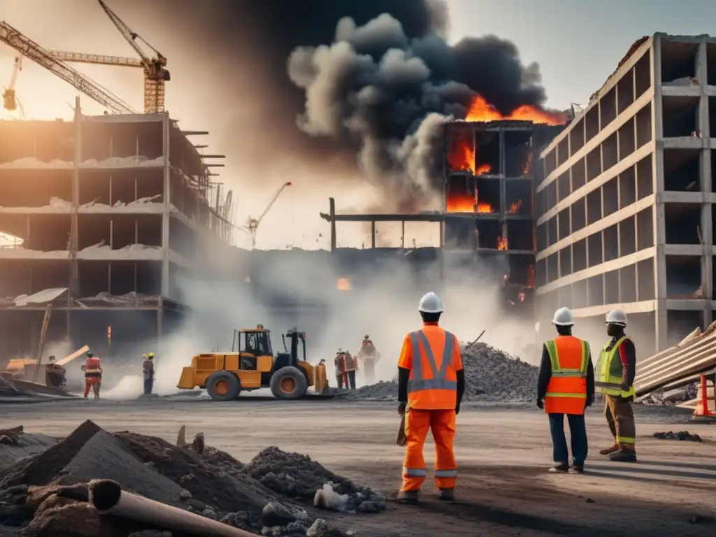 Destruction reigns in this image of a construction site, symbolizing building code violations and their devastating consequences