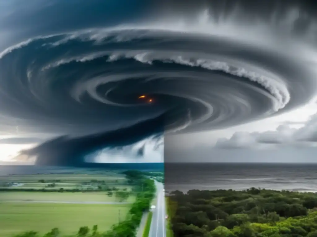 A cinematic image of Hurricane (2018) compared to other hurricane movies, showcasing the severity of a stormy ocean