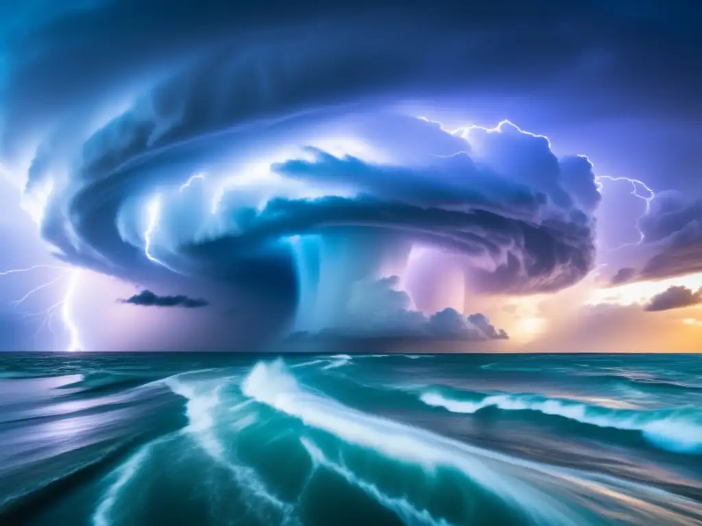 Awe-inspiring cyclone: Towering, swirling, and illuminated by lightning, people stand in awe of nature's power