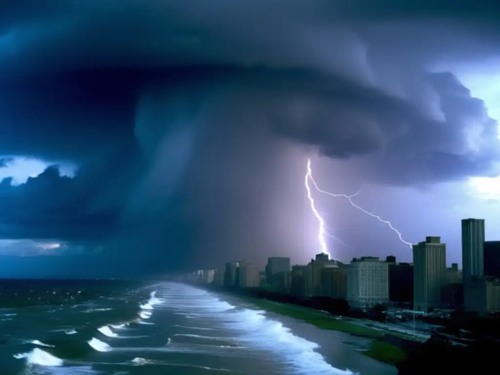 A captivating storm wreaks havoc on a city street in the TV miniseries 'Superstorm (2007)'