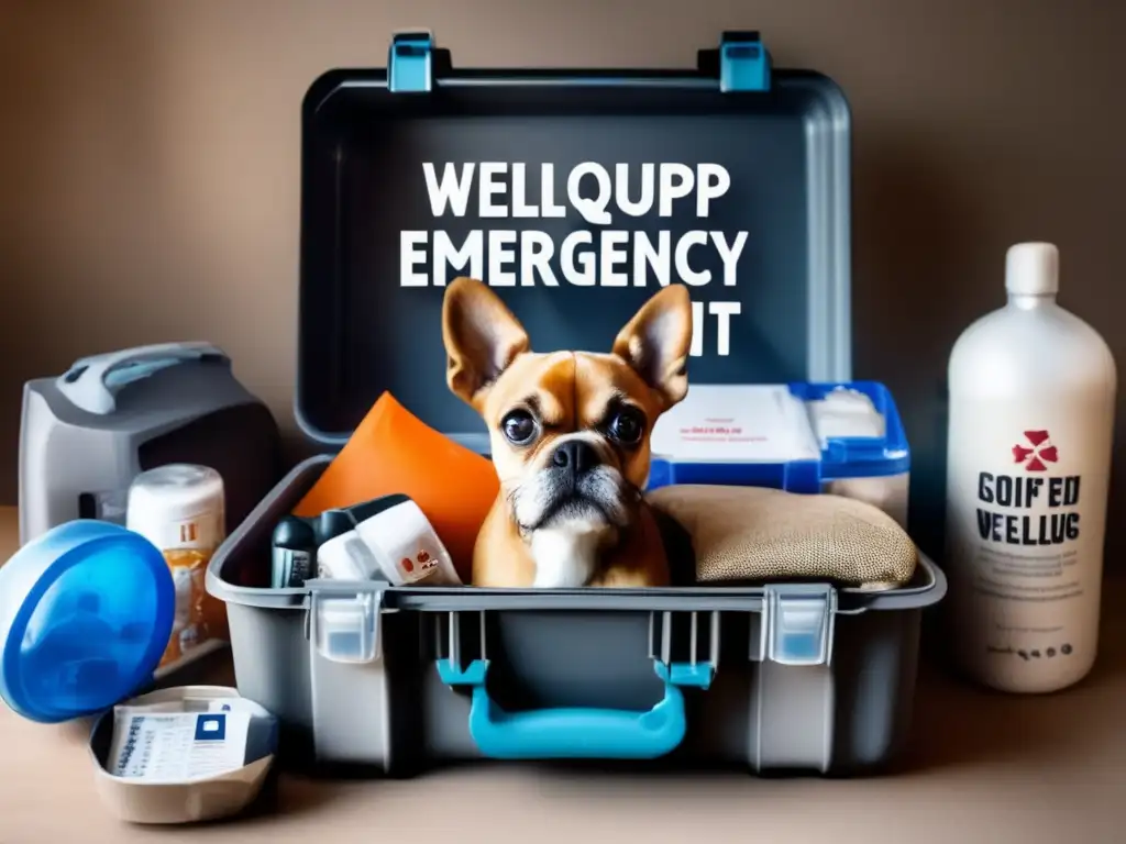 pet emergency kit - anxious pet in chaos - essentials for natural disasters, car accidents, fire