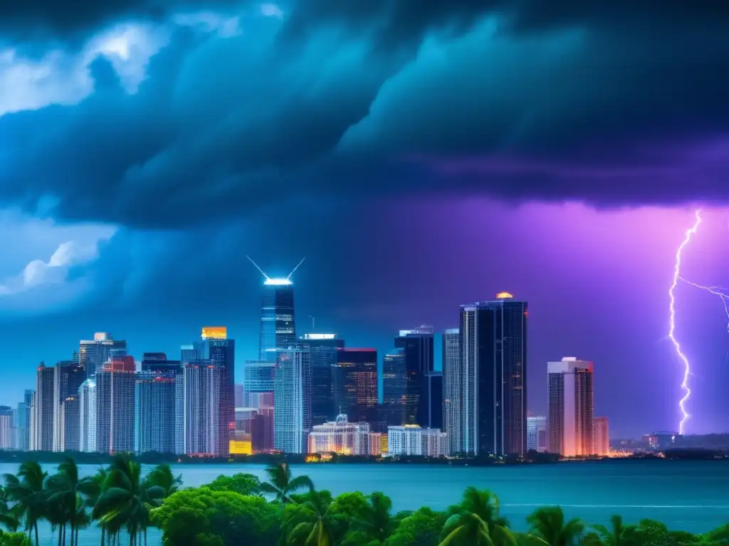 An elevation shot of the city skyline blurs into the moody tropical storm clouds, showcasing how El Niño preparations are paramount here