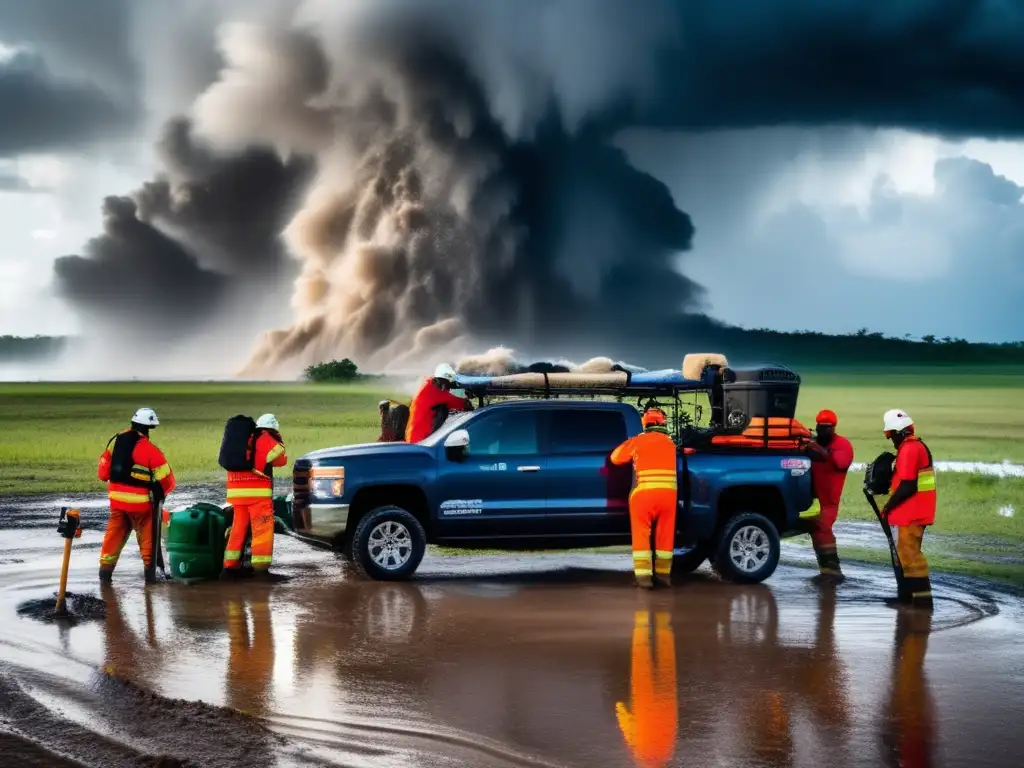 Disaster response team uses portable camping shower to clean up hurricane survivors