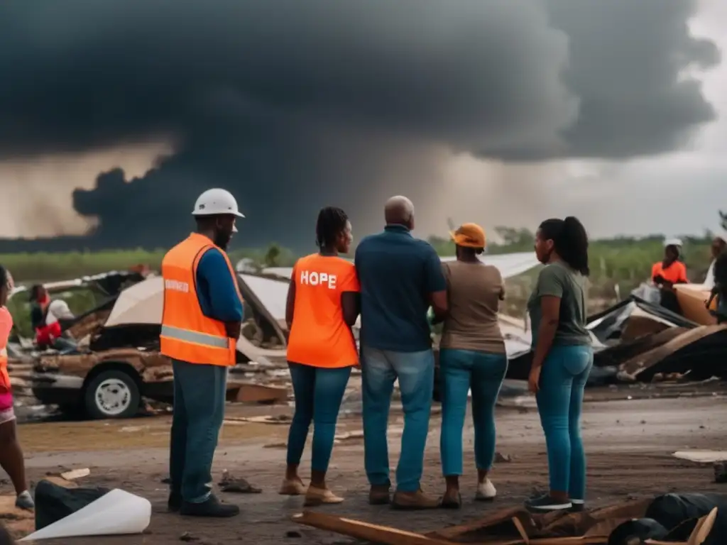 A group of volunteers from all walks of life gather to help a devastated family rebuild their home after a hurricane