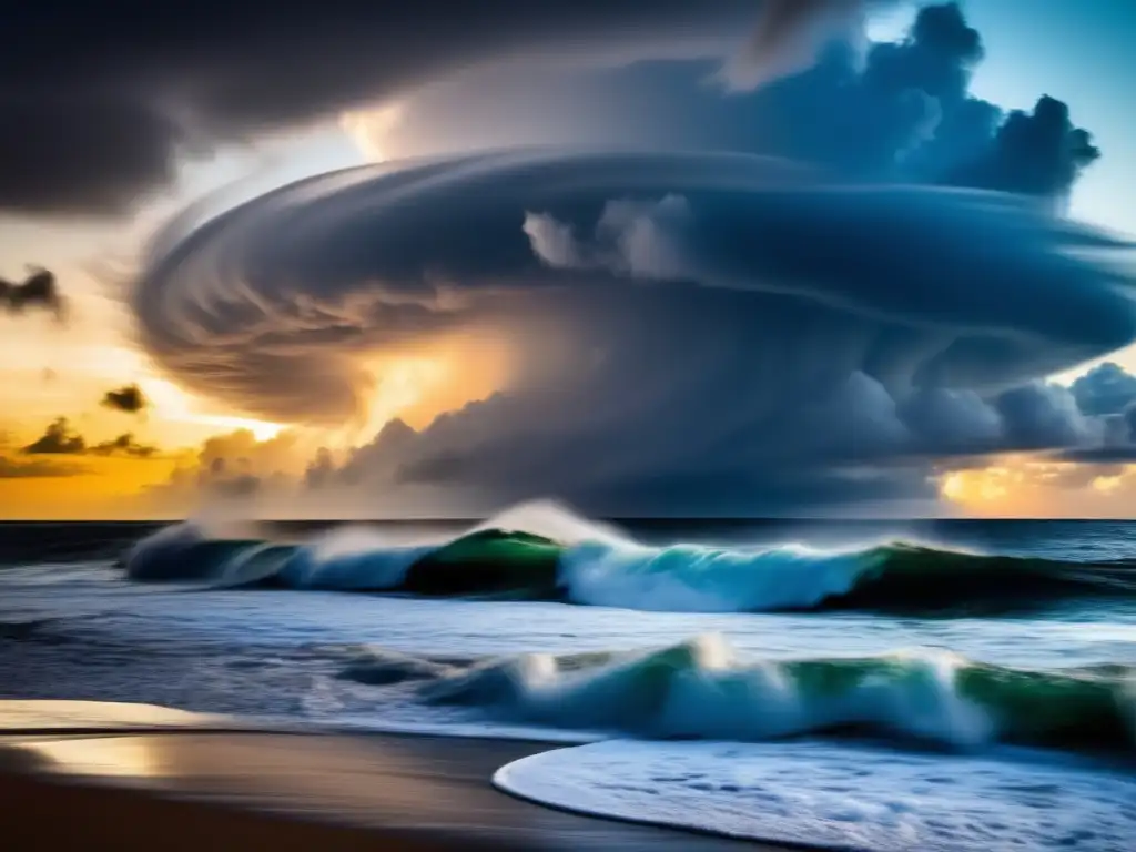 This image captures the terror of a hurricane coming towards a ship as lightning strikes in the background