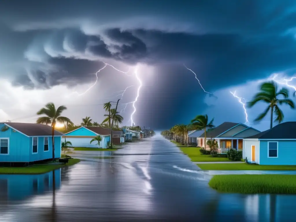 Dash - A mesmerizing image of the destructive impact of hurricanes on coastal communities, captured through a wide-angle lens