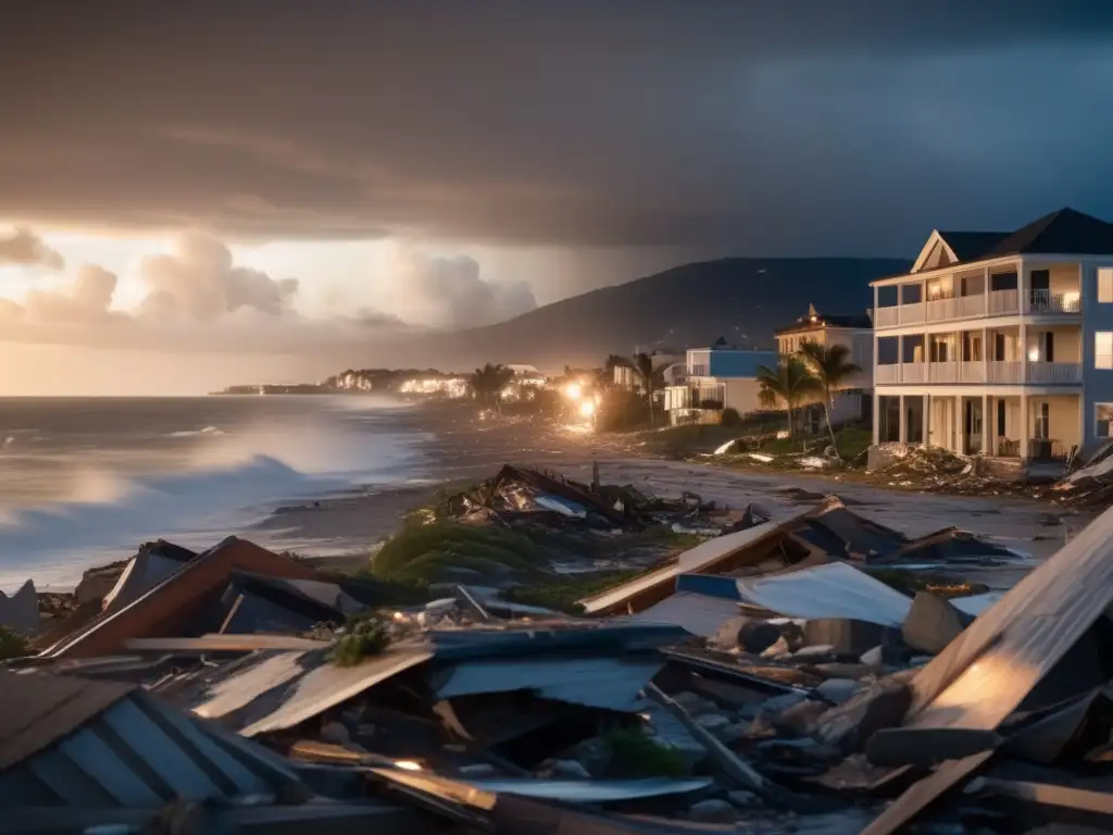 A devastating hurricane destroys a coastal town, leaving behind a postapocalyptic disaster