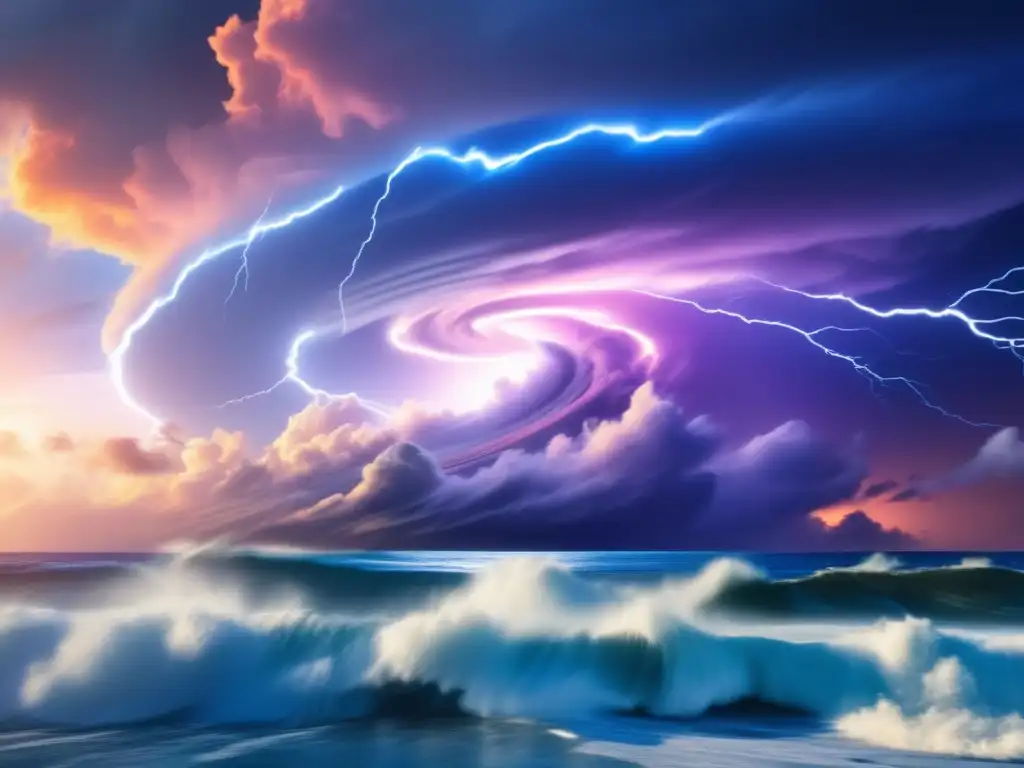 Dash: 'Striking Image: Hurricanes and their Devastating Effects by Joseph Smith - A cinematic aerial view shows a hurricane's immense power with lightning striking, massive waves crashing, and a deep blue ocean