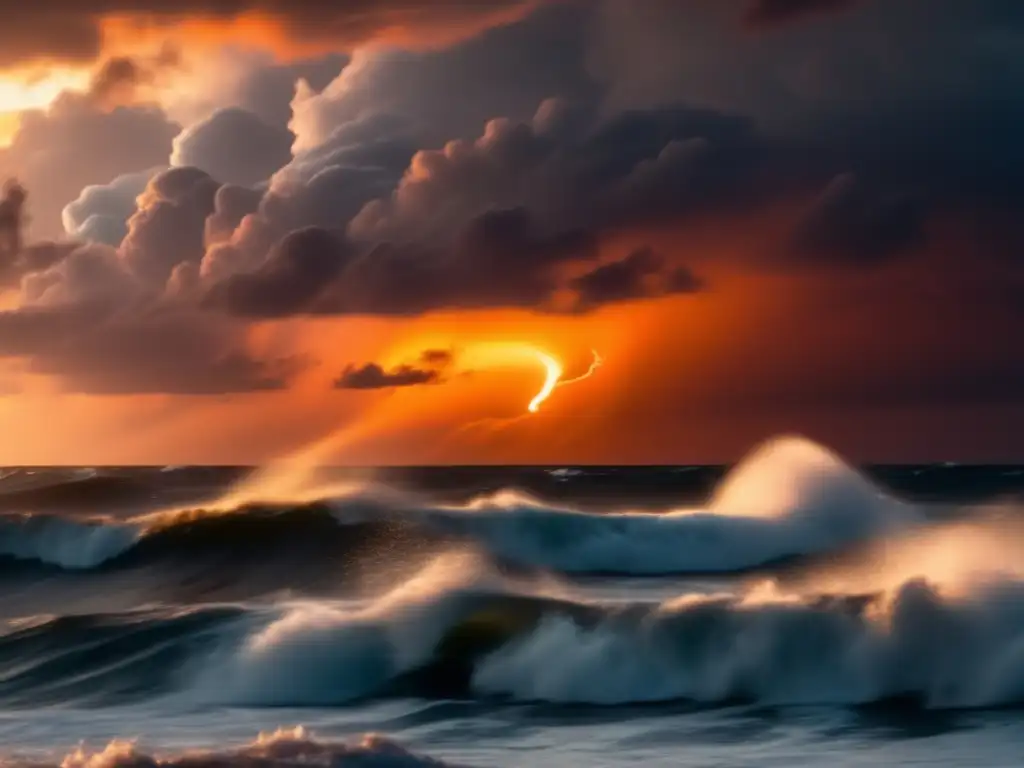 The power of hurricanes is revealed in this stunning image, captured with a camera hovering above the waves