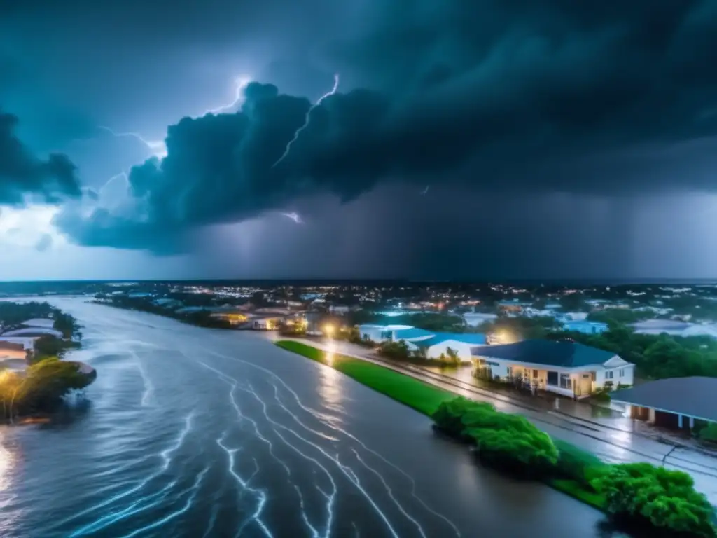 The aftermath of a severe hurricane tears apart a coastal city in this cinematic timelapse footage