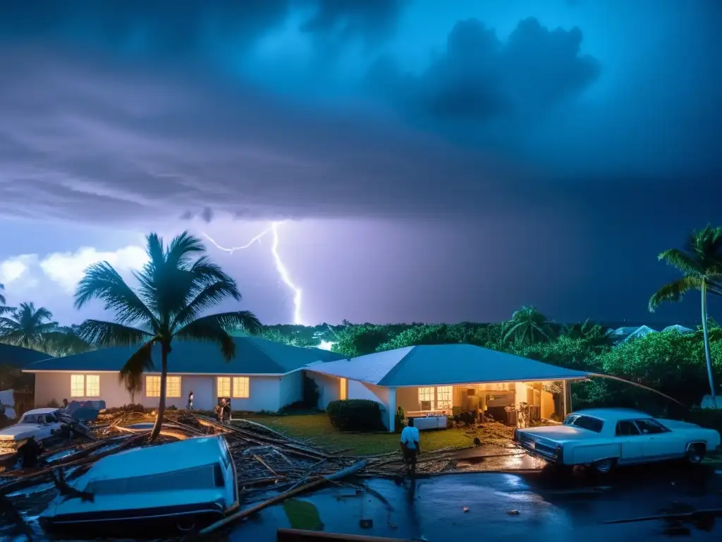 A heart-wrenching photograph captures the storm's destructive force in Miami Beach during Hurricane Andrew