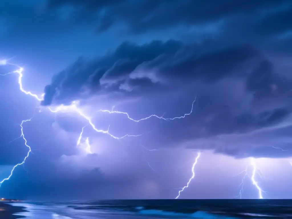 A stunning cinematic image capturing the intensity of hurricanes traveling across the ocean