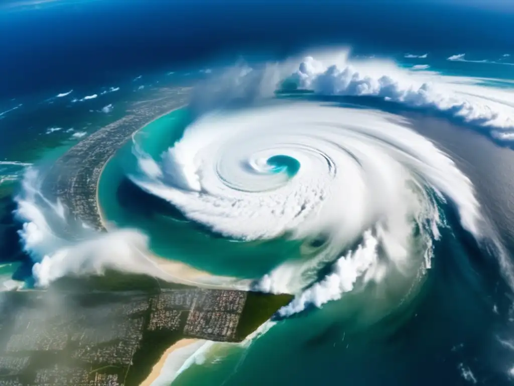 The image captures the theme of comparison between hyper hurricanes and other hurricane movies, with an aerial view of multiple hurricanes striking different coastlines simultaneously