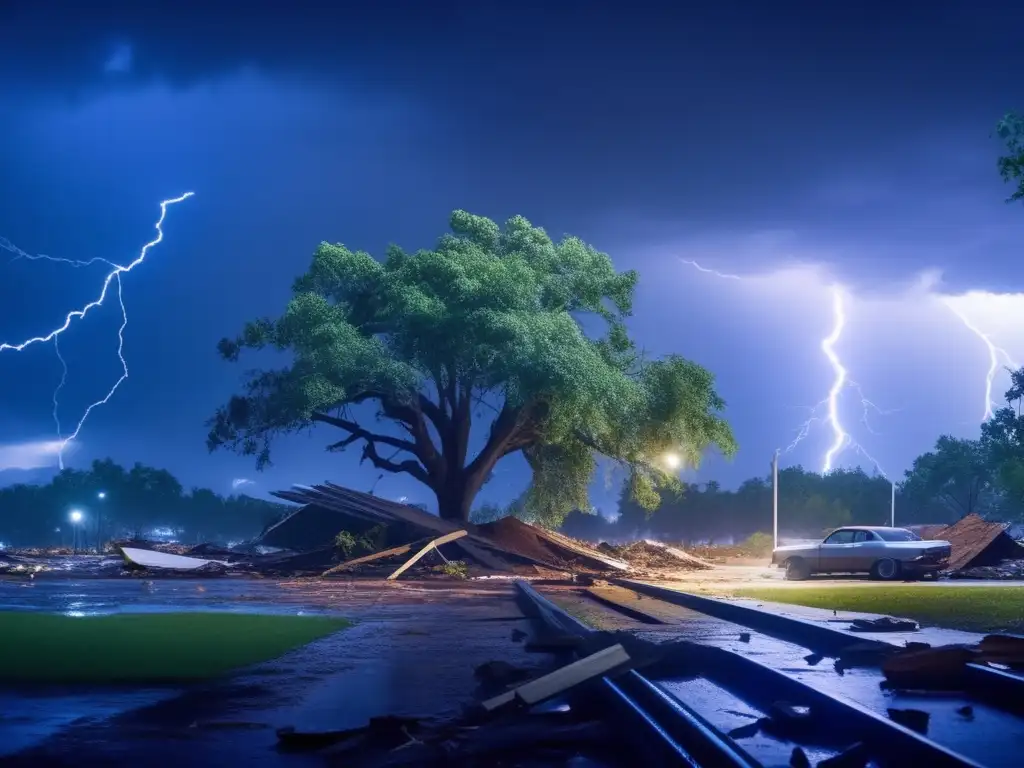 In the aftermath of the hurricane, the once-lush park became a desolate wasteland