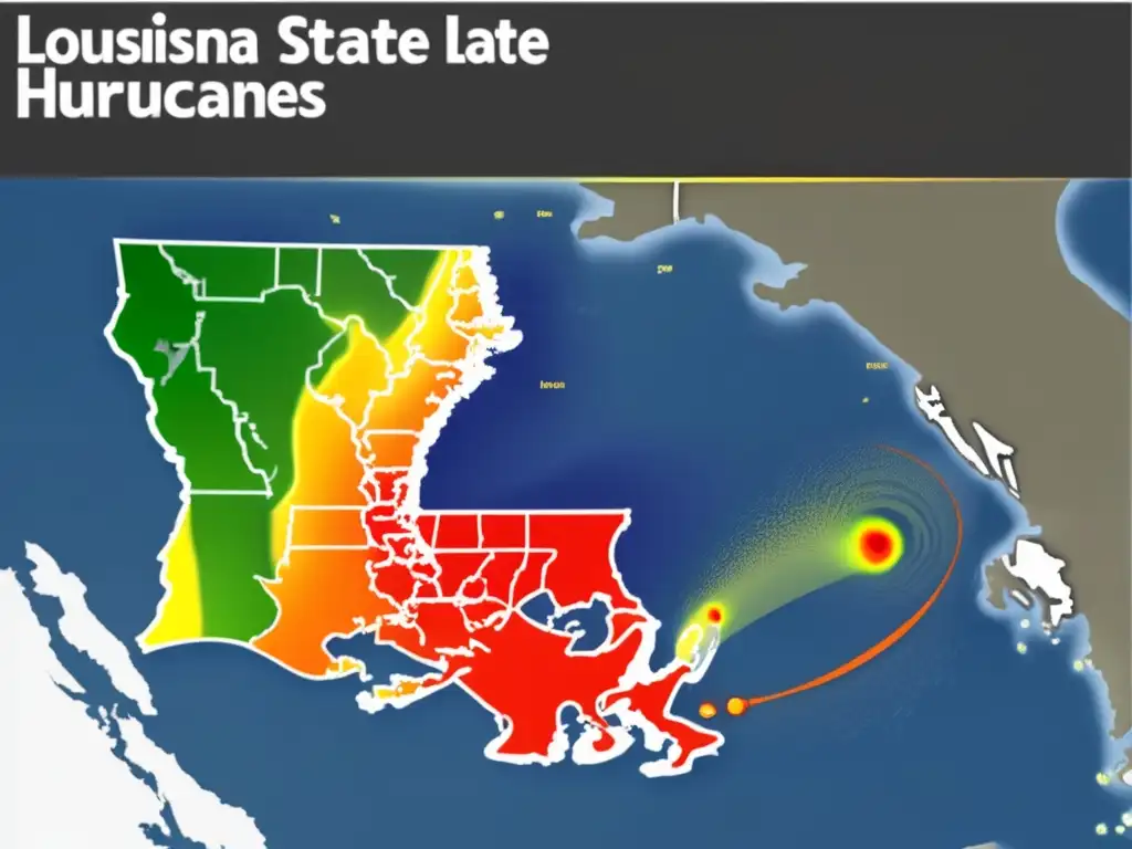 Intense heatmap overlay of Louisiana reveals Hurricanes Gustav, Isaac, and Katrina's rampage