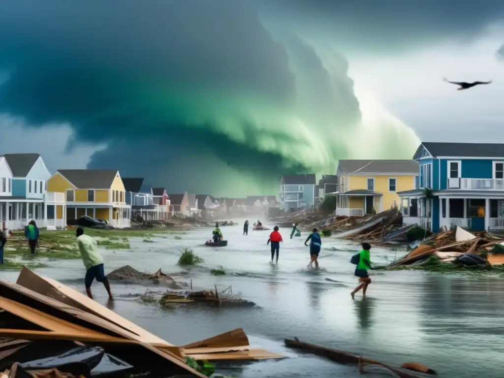 A recent hurricane ravaged a coastal town, leaving destruction in its wake