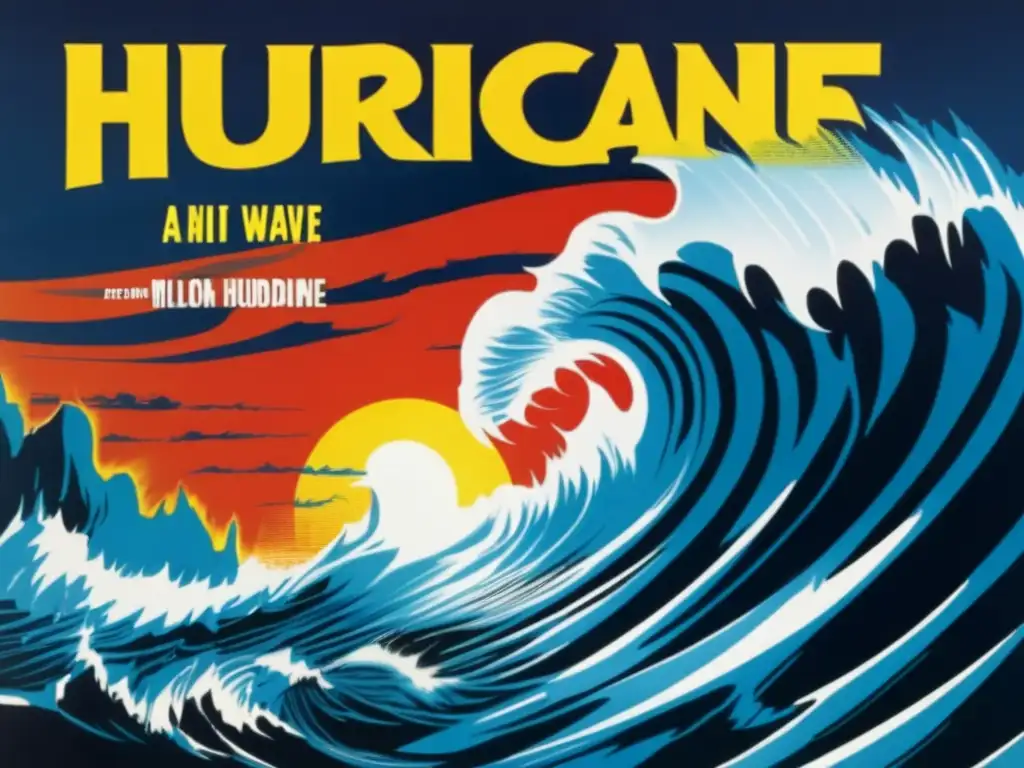 Intense hurricane disaster movie poster