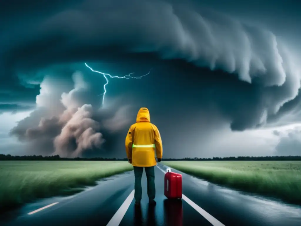 A cinematic 8k image of a hurricane's destructive force, with a luminescent storm sky, wild winds gusts, and pouring rain