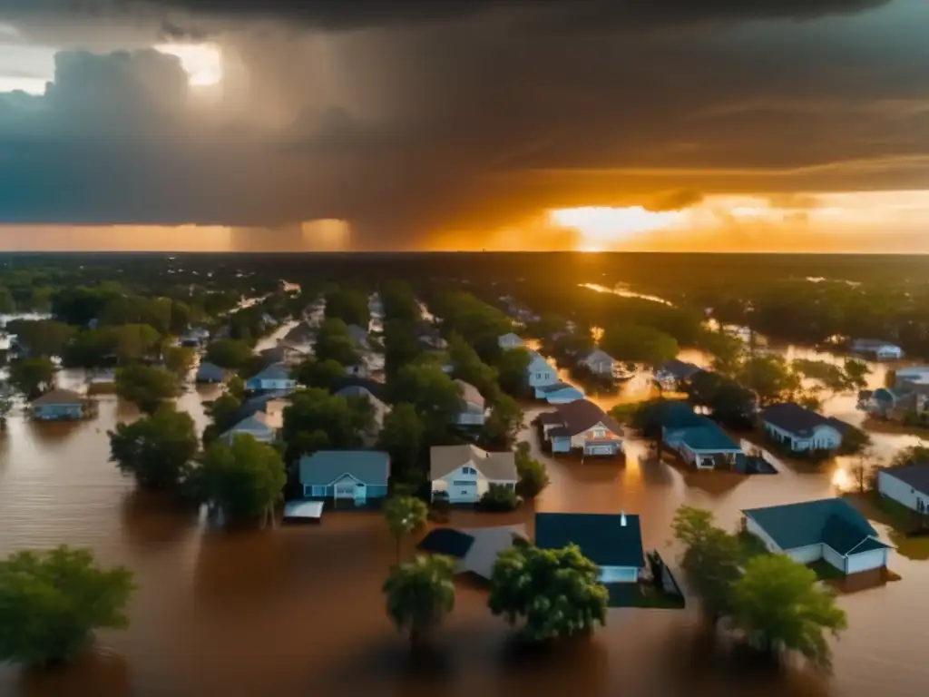 Witness the devastation of Hurricane X in this hauntingly beautiful aerial shot