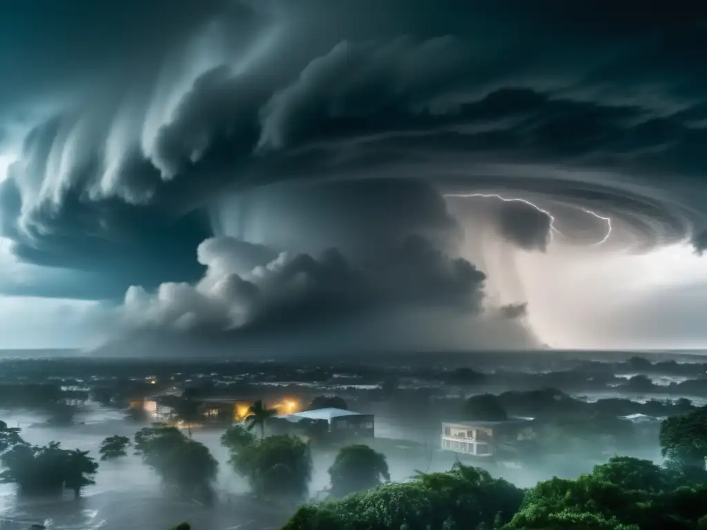 Awe-inspiring cinematic image captures the raw power and fury of a hurricane in full swing