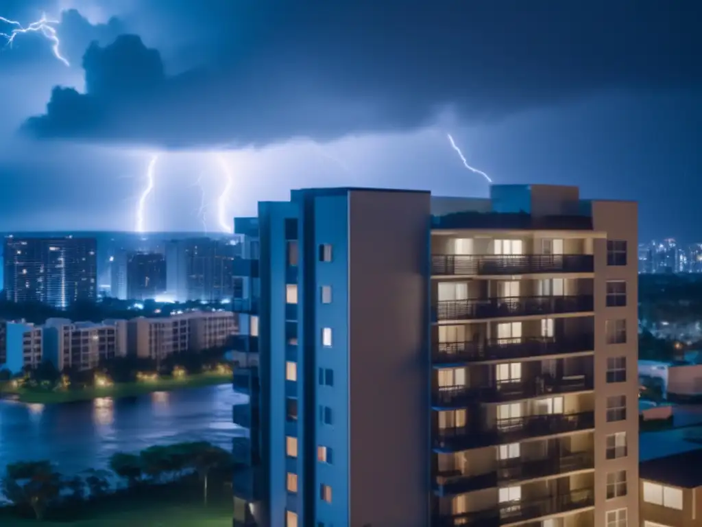 Dash 
A hurricane approaches while lightning strikes highrise building