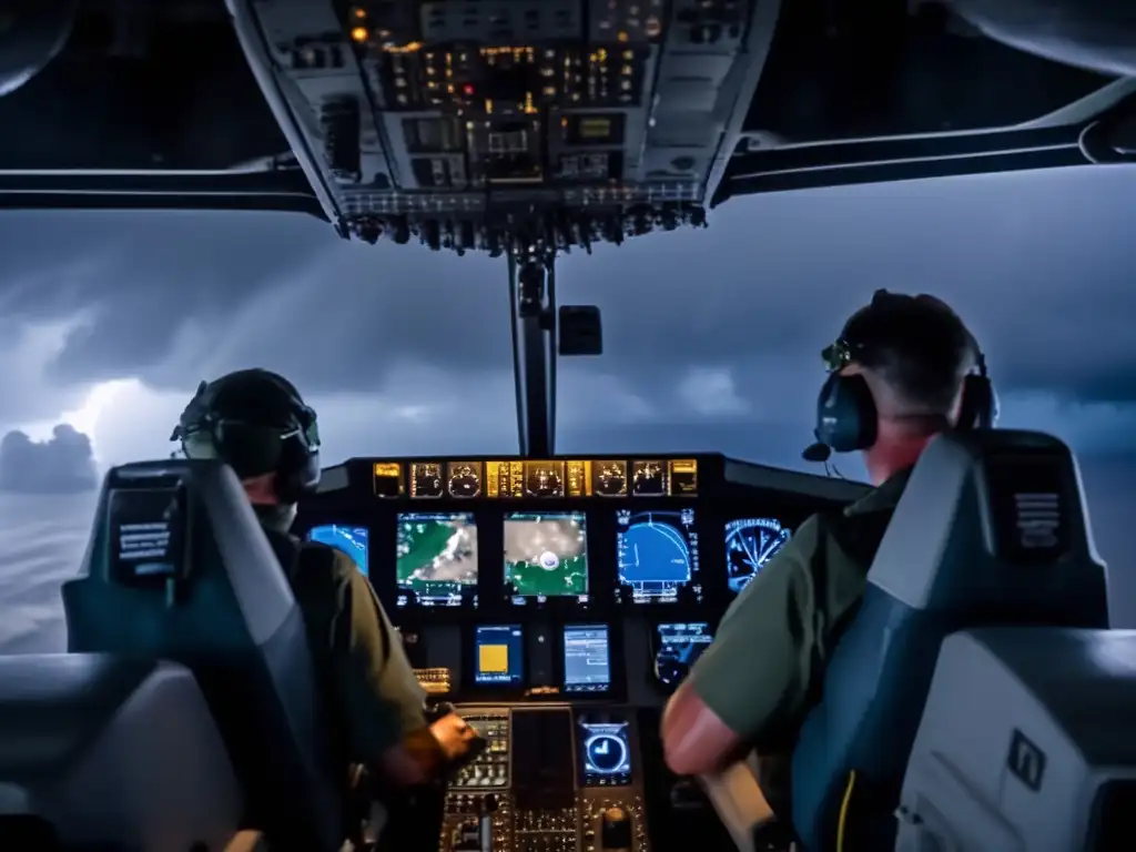 Dash ALT: A dramatic image of a hurricane hunter team, ready to fly into a raging storm