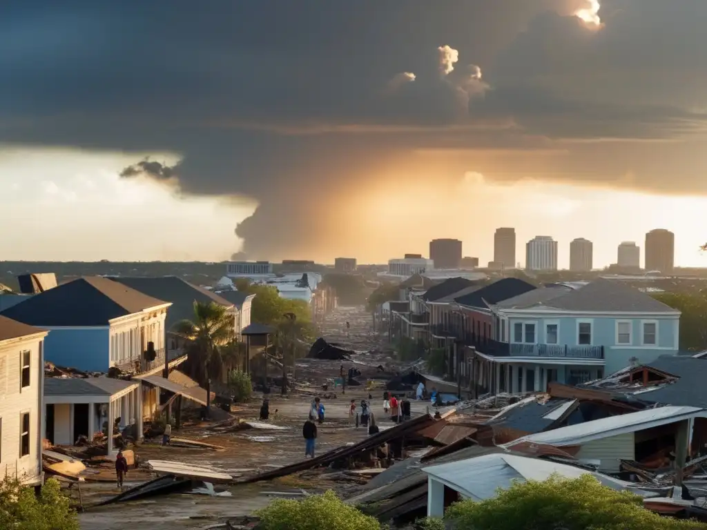 Hurricane Katrina's devastating aftermath hits New Orleans with torrential rains, leaving a trail of wreckage and despair