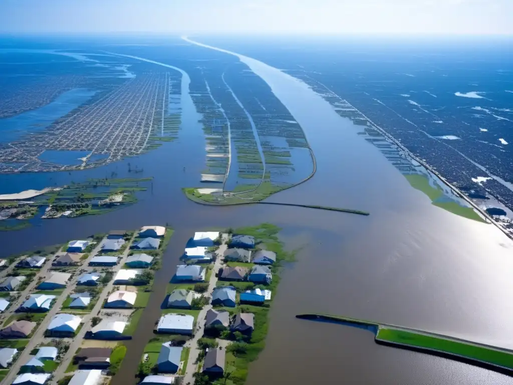 A despairing shot of New Orleans post-Hurricane Katrina, with the Mississippi River acting as a reckless invitation