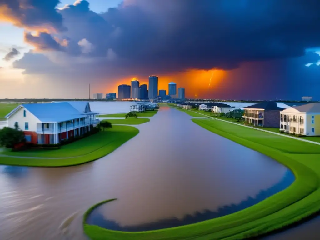 This image of Hurricane Katrina, captured by Cory Schuler and David Bruns, showcases the devastating impact of nature on the city of New Orleans