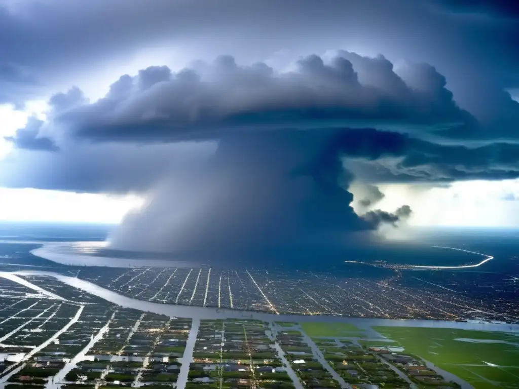 A bleak view of Katrina, making landfall, diverting into paths of devastation on New Orleans, leaving behind a desolate cityscape