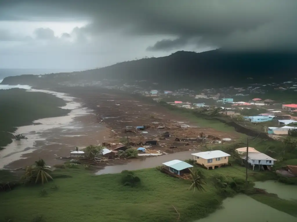 Hurricane Maria wreckage on Puerto Rico in 2017