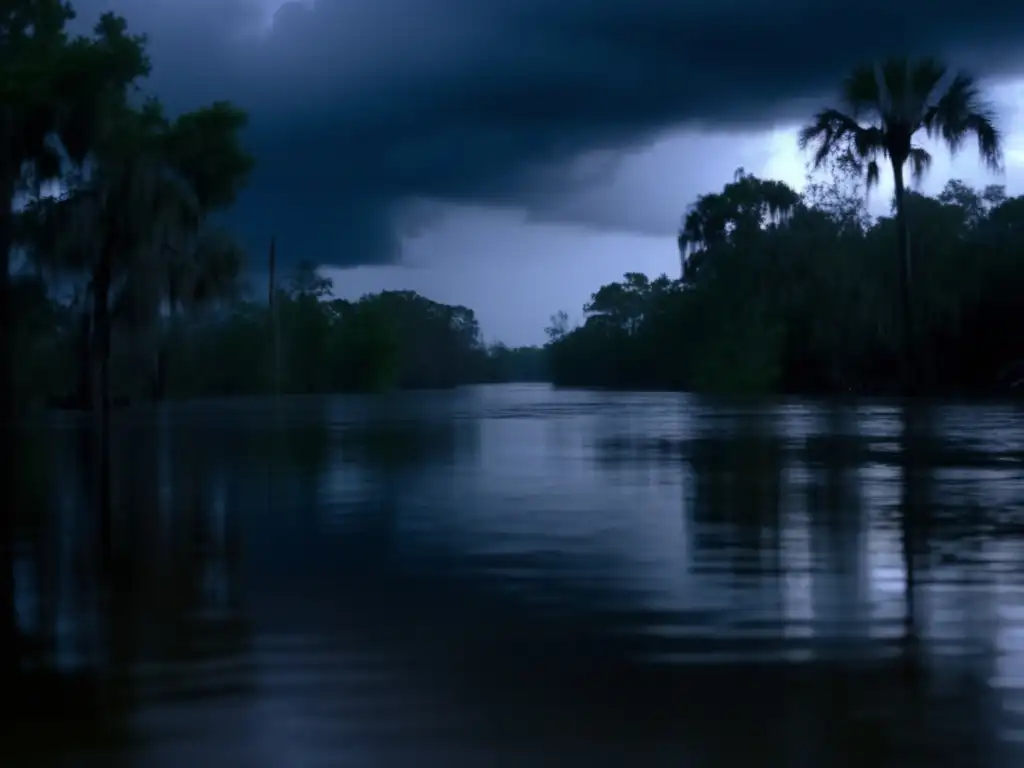 Dash - Powerful flooded Louisiana bayou showcased in this still from 'Hurricane on the Bayou' (2006, Documentary)