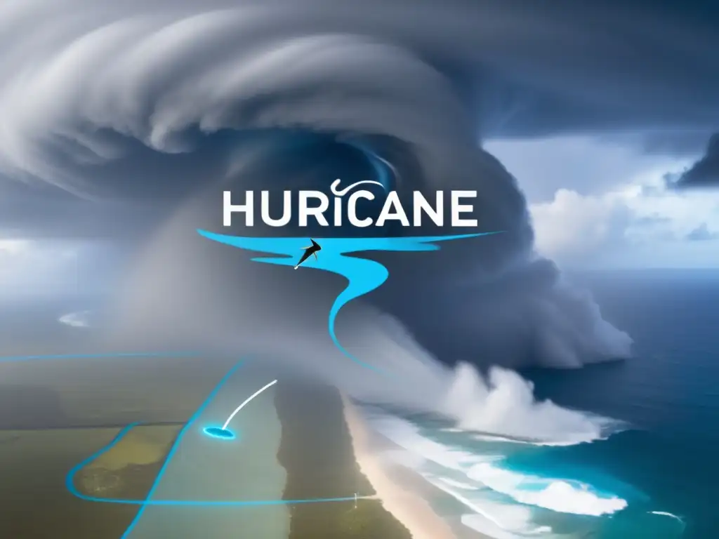 In the heart of a devastating hurricane, a determined person stands tall with their trusty compass and GPS device