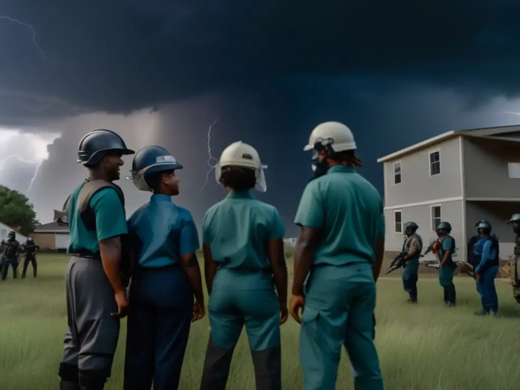 In the face of a storm, neighbors come together, armed with shutters, helmets, and a sense of unity