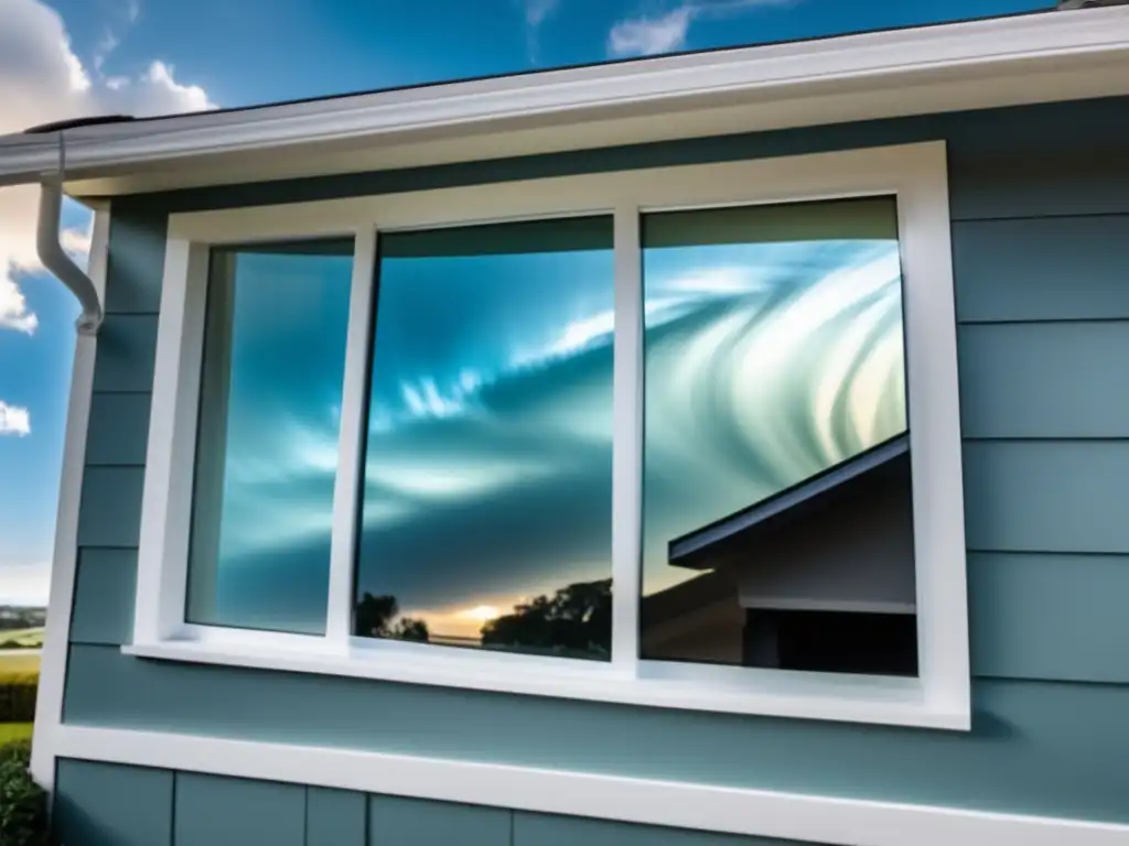 A cinematic shot of Hurricane window film installation on a home window