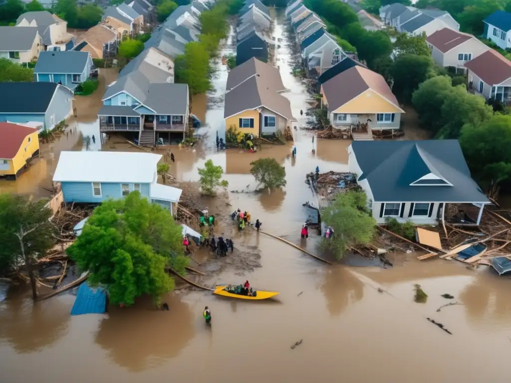 Damaged buildings and flooded streets in a hurricanetorn neighborhood, but despite the destruction, hope remains