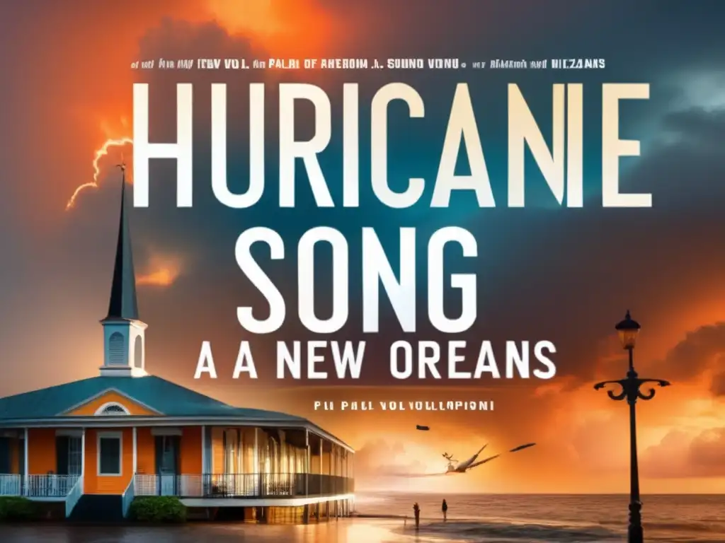 Amidst an orangeskied sky, the novel's cover stands tall, mirroring the drama of a hurricane