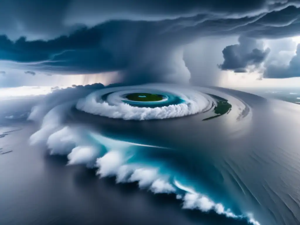 Understand: -A breathtaking aerial view of a hurricane captured by a drone