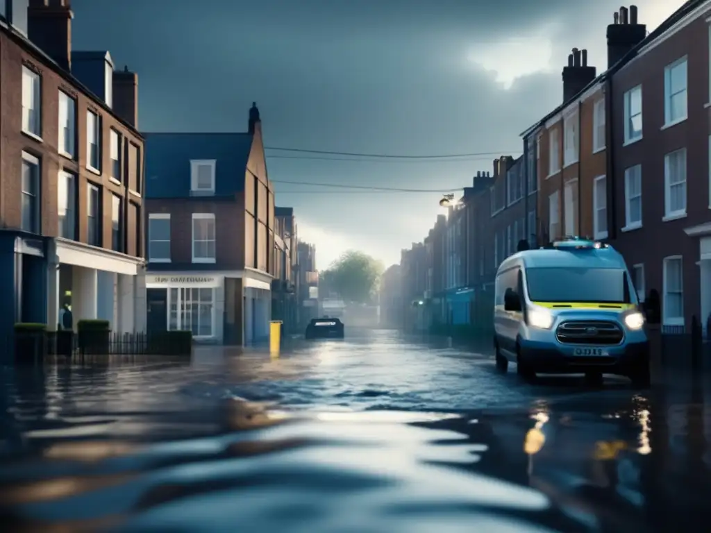 In the aftermath of the hurricane, water floods the streets and buildings, and sewer services overflow, polluting the environment