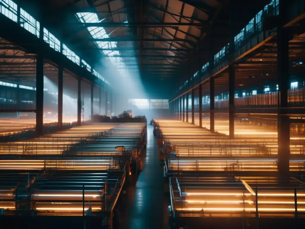 Warehouse magic: Industrial warehouse lit up by chemical light sticks