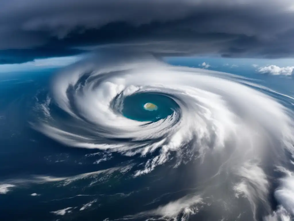 A category 5 hurricane reigns in this terrifying piece, showcasing an exploding center and towering clouds in a symphony of chaos