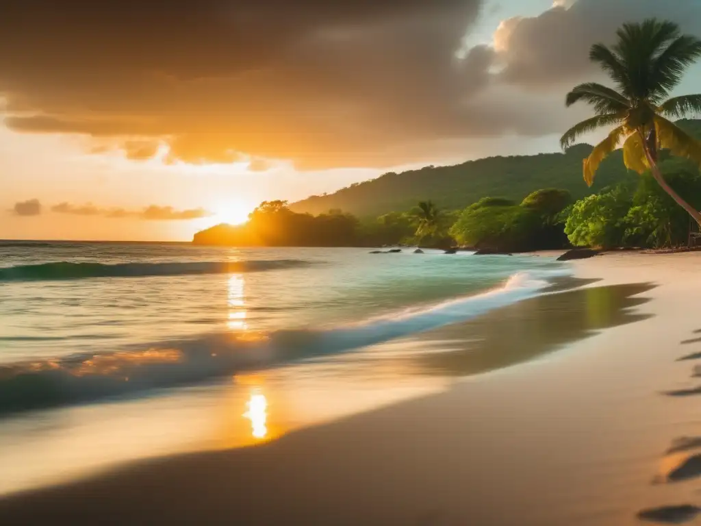 A cinematic style image of a lightly populated beach in Jamaica